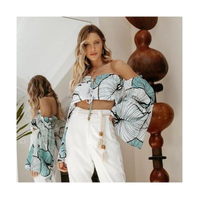 China Anti-pilling custom design women's tops blouses 2021 female tops and summer blouse fashionable printing blouses for sale