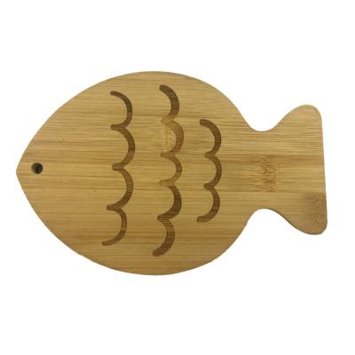 China Mat Furniture Protection Fish Shape Sustainable Biodegradable Bamboo Coaster for sale