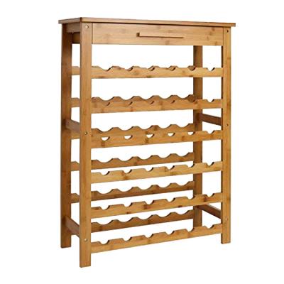 China Sustainable High Quality Natural Bamboo Wine Display Rack for sale