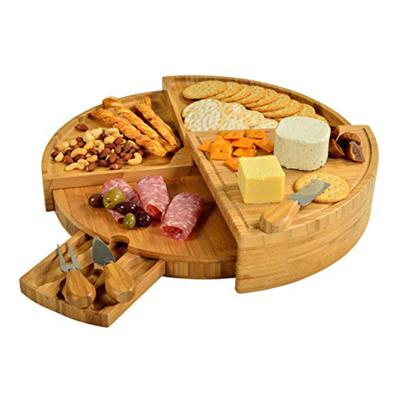 China Sustainable environmental friendly bamboo does not contain chemicals cheese board and knife set for sale