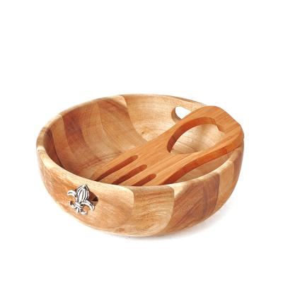 China Disposable Cheap Wooden Bamboo Salad Olive Wood Bowl Dog Wire Lid for sale