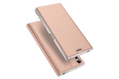 China Personal Design Sony Phone Covers XZ PU Leather Rose Gold Stand Function for sale