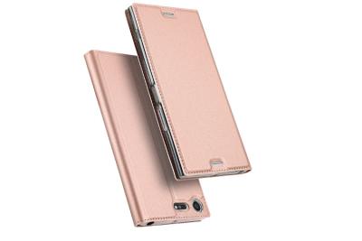 China Luxury Rose Gold Sony XZ Premium Cover PU Card Slot Kickstand Magnets for sale