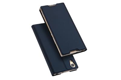 China Magnetic Phone Case With Card Holder , Dark Blue Sony XA1 Case PU Leather for sale