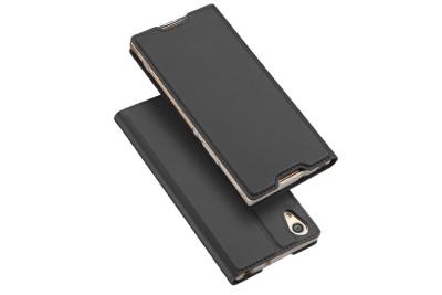 China Black Sony Phone Covers XA1 PU Leather Magnets With Card Holder / Kickstand for sale