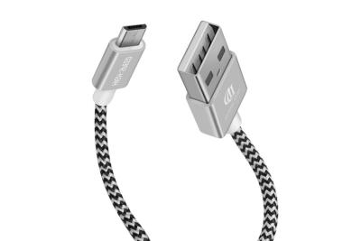 China Sliver Micro USB Data Cable Nylon Braided Wire 20CM 100CM For High Speed Data Transfer for sale