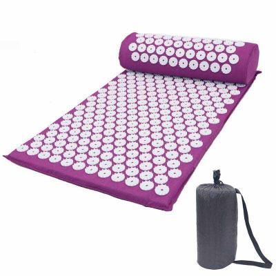 China Sponge+Plastic Cotton ABS Yoga Acupressure Mat+Spine/Acupuncture Mat Needle Pad Acupuncture Headrest For Massage for sale