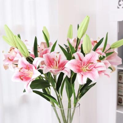 China Wedding Home Decotation the most popular hot selling porcelain for home decor real touch 3d porcelain artificial flower lily for sale