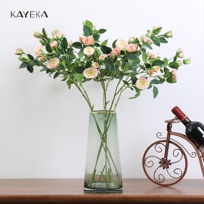 China KYK Durable Hot Selling 72cm 9 Heads Single Rose Flower Artificial Plastic Flowers for Wedding Home Decoration for sale