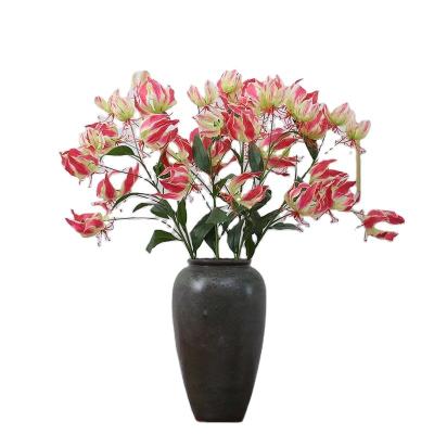 China Wedding Decotation Home Newcomer Real Touch 3D Printing 6 Flames Artificial Spider Lily Flower For Wedding Holiday Decoration for sale