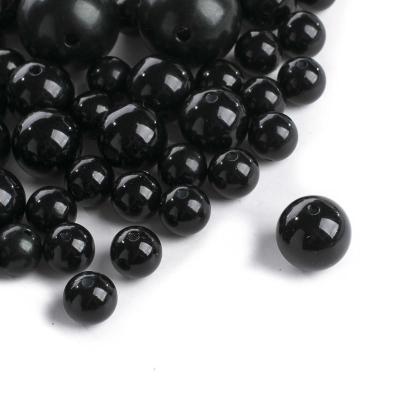 China Garment Accessories Wholesale Black White Half 6mm ABS Imitation Pearl Plastic Beads With Holes For Jewelry Making Garment Accessory for sale