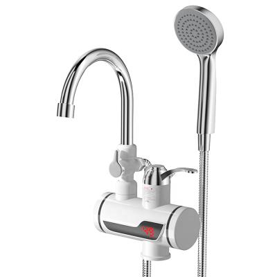 China Hotel Instant Hot Water Heater Faucet Kitchen Instant Heating Electric Faucet Tankless Water Heater with LED EU Plug 220V 3000W for sale