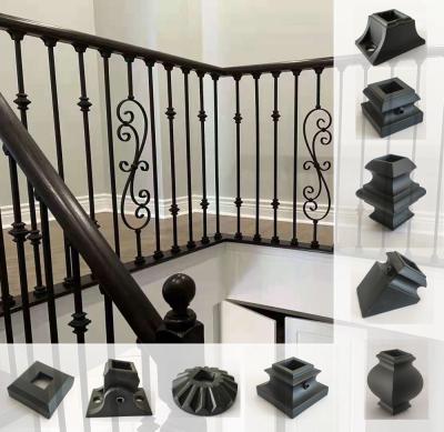 China Modern interior staircase decorative wrought iron baluster shoes and hinges for sale