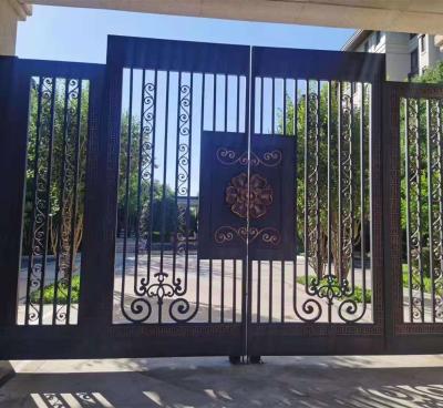 China OUYA simple design and workmanship high quality ornamental wrought iron door for sale