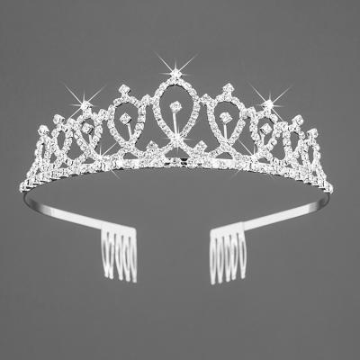 China Factory Wholesale Cheap Rhinestone Birthday Party Crown Crystal Tiara For Gift for sale