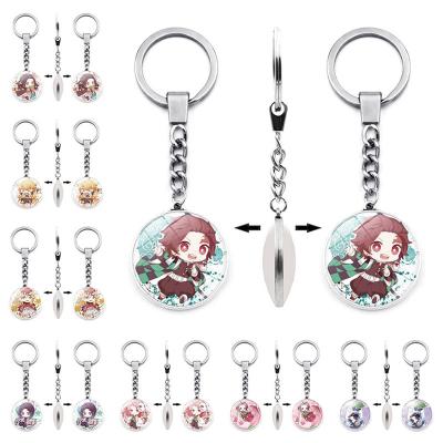 China 2021 Japanese Anime Custom Time Hot Anime Gift Gem Keychain Cute Design Custom Key Chain Keychains for sale