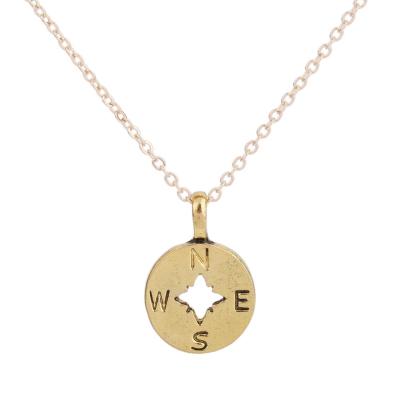 China ALLOY 2022 Wish Best Cheap Compass Charm Pendant Necklace Chain Necklace For Summer for sale