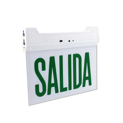 China Emergency Salida Single Double Face Satisfi Exit Sign Red Acrylic for sale