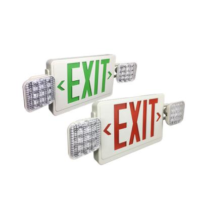 China Emergency Lighting Emergency Exit Sign Supplier Listed LED Combo Twin Heads Light for sale