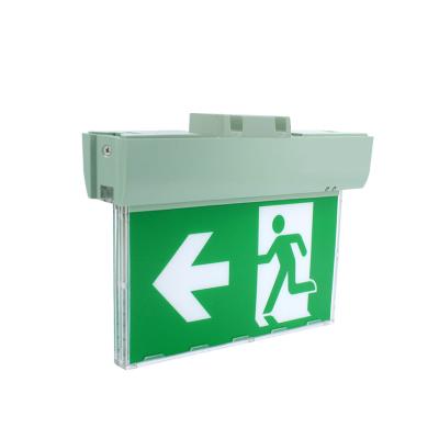 China Illuminated Fire Exit LED Emergency Loading Exit Sign Board Light Blade Emergency Exit Safety Signs for sale