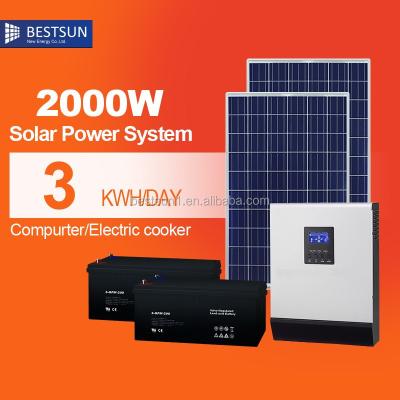 China Solar Power System Home 25 Years Warranty 5 KW Off Grid Home Solar Power System 2KW for sale