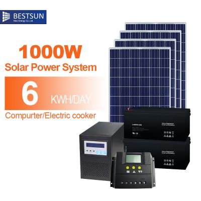 China BETSUN Home Free Energy Off Grid Solar System 1000w To 5000w BFS-1kw Solar Panel System for sale