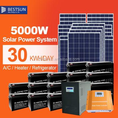 China Bestsun Company Commercial High Power 5kw PV Solar System Supply Solar Full Grid Solar Inverter Easy Install 5kw Solar System On Grid for sale