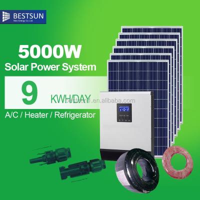 China 10kw Solar Panel Home System with High Quality Solar Panel/5kw Solar Power System /Solar Powerwall with Hybrid Inverter Include Mppt for sale