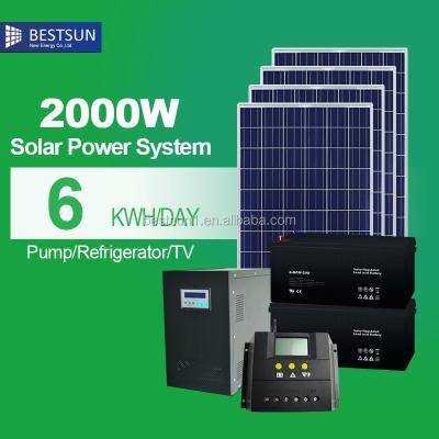 China Home solar ups 2000w complete home solar power system for small home work model of solar system for sale