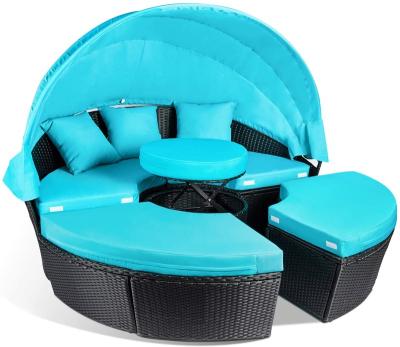 China Scandinavian modern round design garden sofa park sofa outdoor patio rattan sofa for sale