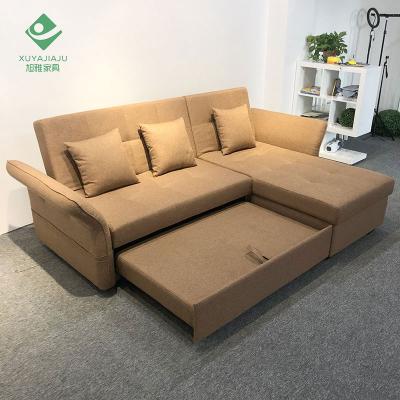 China Foldable coffee color detachable and slim armrest extended sofa bed for lounging for sale