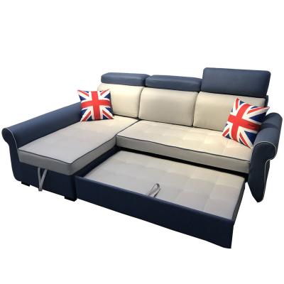 China China Convertible L Shape Sectional Bed Room Storage Sofa Bed Luxury Leather Sofa Bed for sale