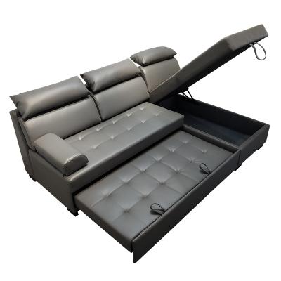 China Pullout sofa bed sofa cam bed furniture foldable sofa set sectional design leather upholstered sleep sofabed for sale