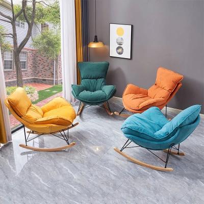 China Modern Design Reclining Cheap Rocking Chair With Foot Rest Reading Room Rocking Chair Metal for sale