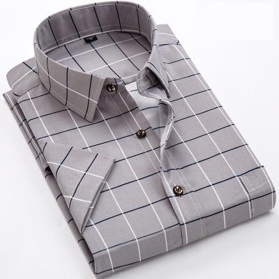 China Newest Design Anti-Wrinkle Plaid Business Men's Business Men's Formal Cotton Printing Men Dress Shirt Sleeve Brand Shirt for sale