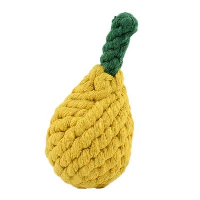 China Pineapple Sustainable Design Organic Cotton Chew Toy For Small Large Dog and Cat for sale