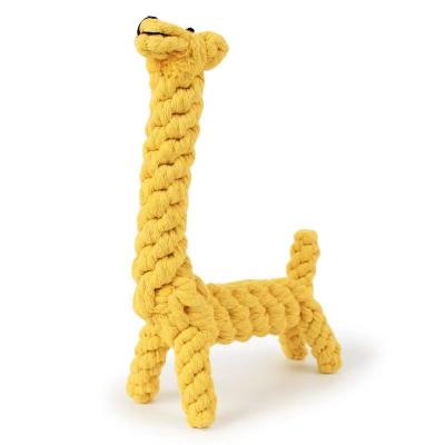 China Sustainable Giraffe Cotton Dog Chew Toy Cotton Rope Dog Toys Braided Teeth Cleaning Toy For Dogs for sale