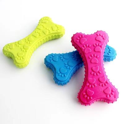 China Viable High Quality Dog Bone Shaped Rubber Chew Toy Multicolor for sale