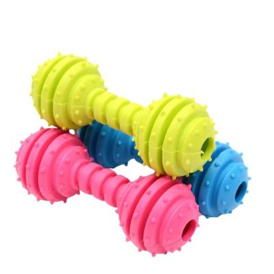 China Puppy Chew Toy Rubber Rings Barbell Interactive Viable Dog Toys For Small Medium Pet Breeds for sale