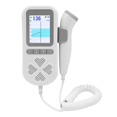 China Rechargable Digital Doppler Baby Fetal Heart Rate Monitor Plastic Double Curve Display for sale