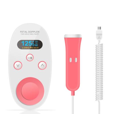 China Convenient Handheld Pocket Heartbeat Monitor Baby Monitor Heartbeat Display OLED Doppler Baby Fetal Sound B for sale