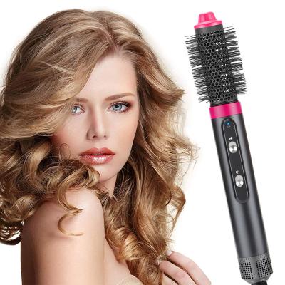 China Hotel/Home/Professional Salon 5 in 1 Hot Airbrush with Straighten Curling Fast Drying, LED Indicator 3 Settings One Step Volumizer Hair Dryer Brush for sale