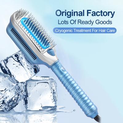 China For 2022 New Product Use Technology Home Use LED Display Household Ice Comb Nano Titanium Hair Straightening Brush for sale