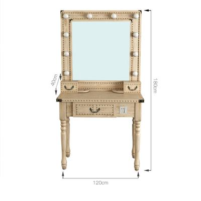 China Convertible Modern Style Makeup Station Studio Dressing Table With Lighted Makeup Mirror Bedroom Furniture Vanity Table Salon Beauty Table for sale