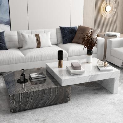 China Customizable furniture factory wholesale black and white marble coffee table for living room for sale