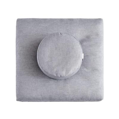 China Various Types Simple And Generous Wholesale Round Meditation Cushion Blanket Organic Cotton Zafu Buckwheat Shell Filling Washable Blanket Custom Label for sale