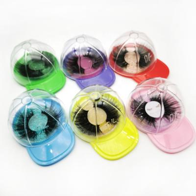 China Durable Lash Box Sellers Mixed Colors Hold 5d 25mm Mink Eyelash Custom Eyelash Cap Packaging for sale