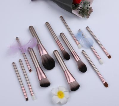 China 2021 Synthetic Smudge Brush Amazon Best Seller Brown Makeup Brushes 12pcs Makeup Brush Set Private Label Make Up Brushes for sale