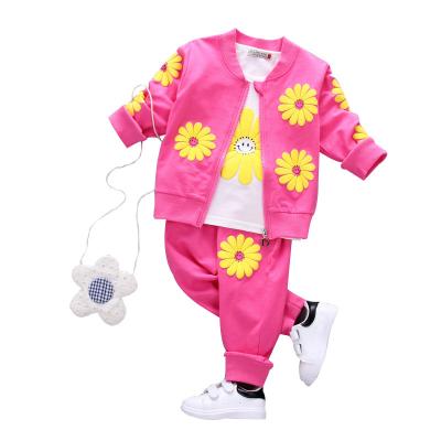 China New product casual innovative girls spring and autumn tracksuit sports suit Korean three-piece suit for sale