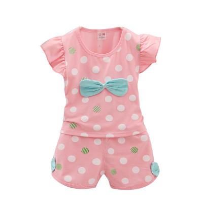 China New china best china summer casual low price baby girls polka dot vest shorts suit for sale